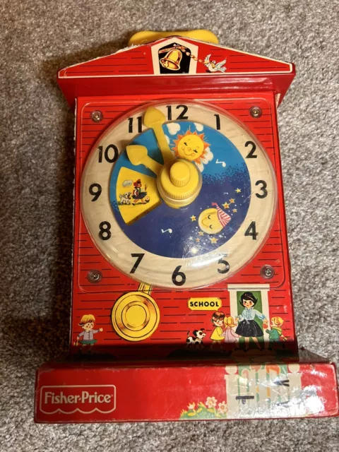 Vintage Fisher-Price 2005 Music Box Teaching Clock Plays Music Works Toy