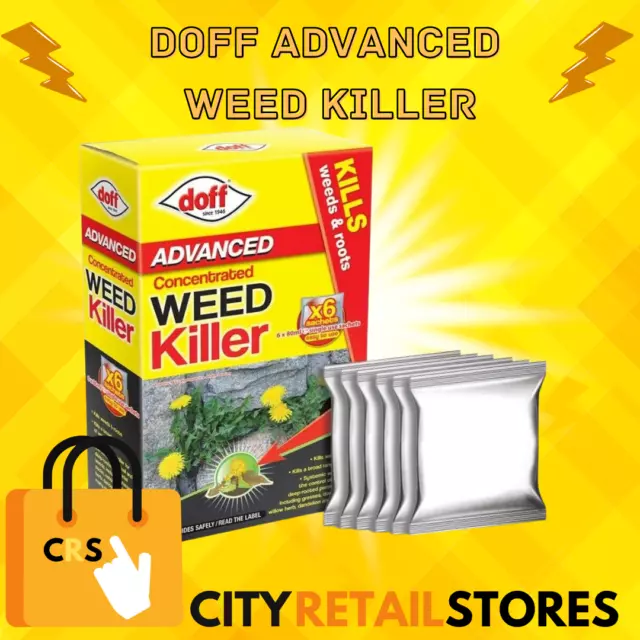 Doff Advanced Concentrated Strong Weedkiller Weed & Roots Sachets Glyphosate D4