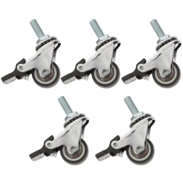 5 PCS Threaded Stem Casters Swivel Plate Caster Replacement Swivel Chair Wheels