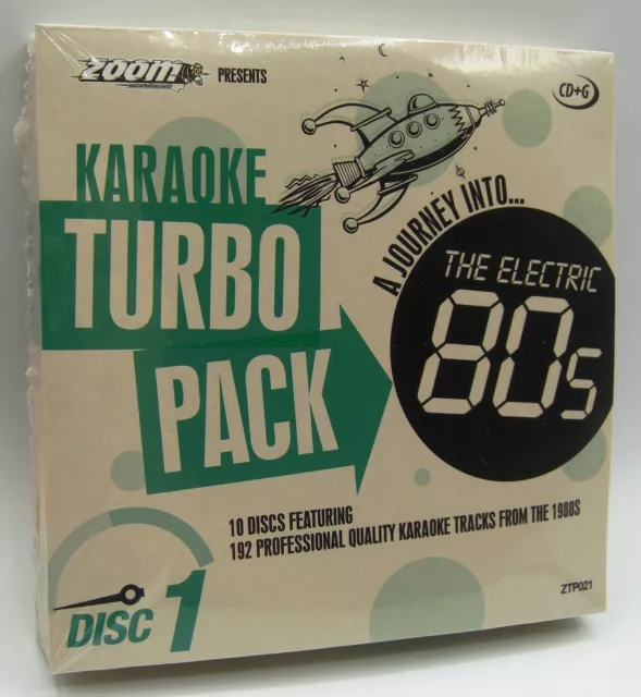 Zoom Karaoke 80s Turbo Pack - Volume 1 to 10 - 192 karaoke tracks on CD+G