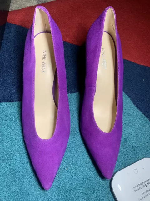 Women's Nine West Purple Suede Heels Size 10.5