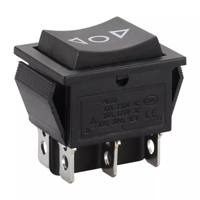 Momentary 6 Pin DPDT Button Rocker Switch (ON)/Off/(ON)