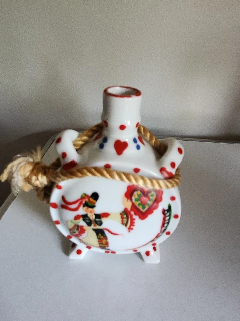 Vintage Marked Made In Hungary Hand Painted Decanter Flask BARACK