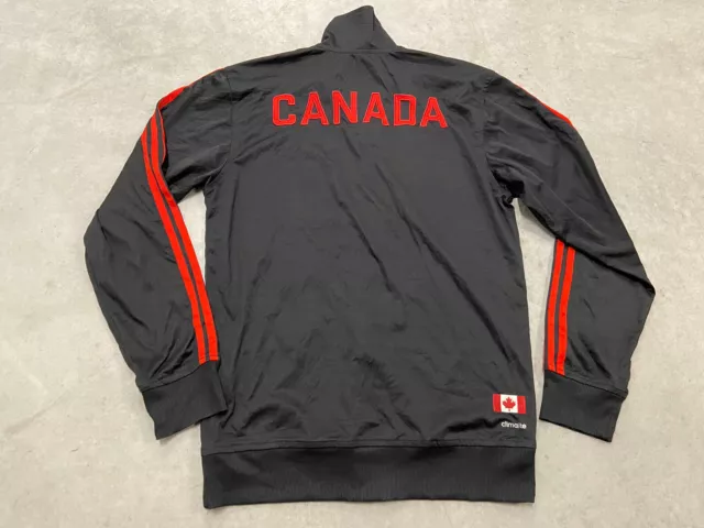 Adidas Climalite Zip-Up Jacket Mens Small Canada Olympics Soccer Track EUC