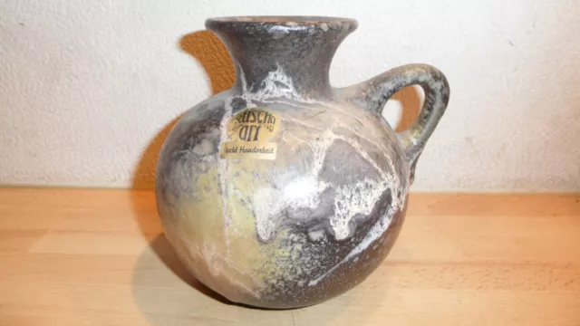 Alte Ruscha art 307-1  Vase Krug Henkelkrug Keramik Lava Glasur 60er Jahre