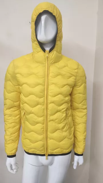 JAYLOUCY uomo piumino imbottito con cappuccio full zip 100% originale GIALLO