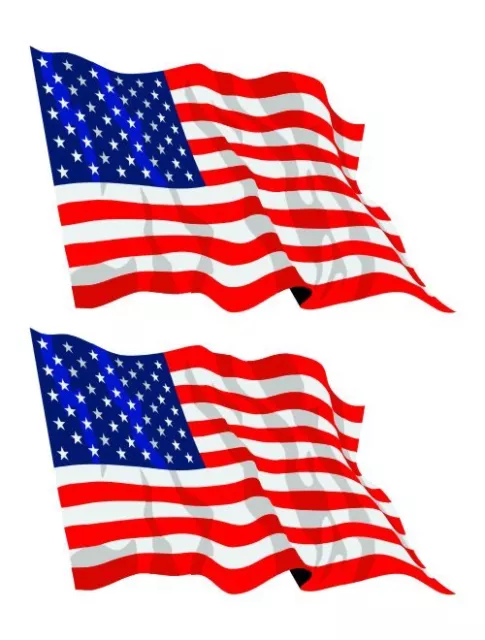 2 Aufkleber Fahne USA Amerika Flagge United States of America selbstklebend