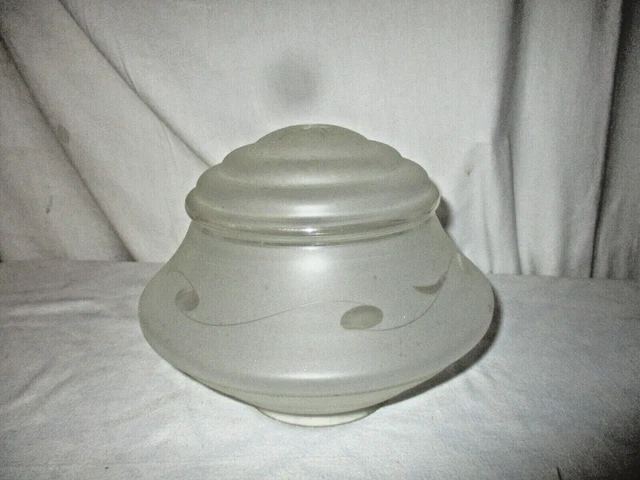 Globe De Lustre Vintage Taito En Verre à Gradins - Blanc, 21x36 Cm