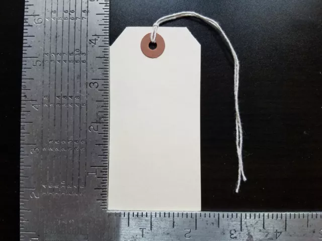 100 Manila Inventory Shipping Hang Tags Size #4 With String 4 1/4" X 2 1/8"