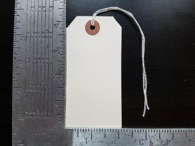 1000 Manila Inventory Shipping Hang Tags Size #4 With String 4 1/4" X 2 1/8"