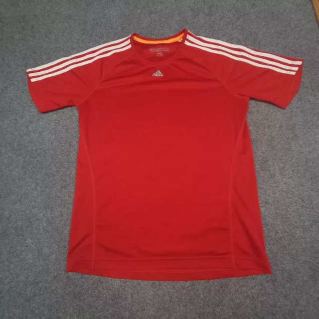 Adidas Shirt Mens MEDIUM red lightweight sports short sleeve TShirt Size M