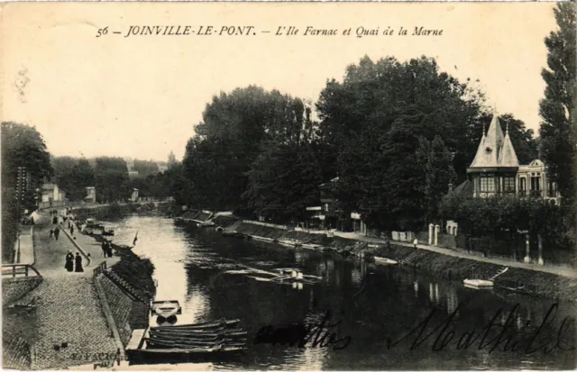 CPA AK Joinville le Pont L'Ile Franac et Quai de la Marne FRANCE (1283443)