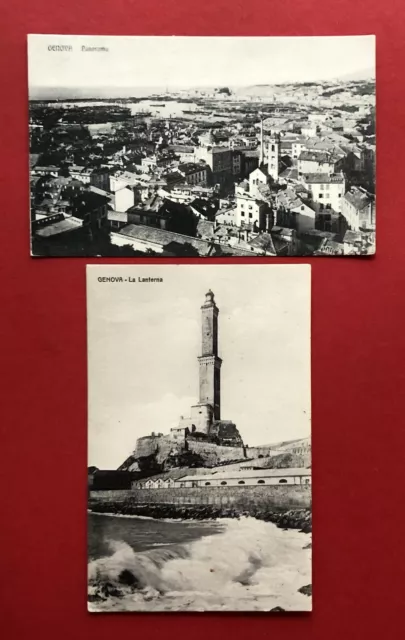 2 x AK GENOVA Genua in Italien 1912 Panorama und La Lanterna ( 82360