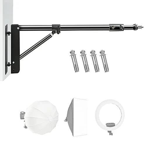 GSYX Ring Light Wall Mount Triangle Boom Arm with 180 Flexible Rotation Max A...