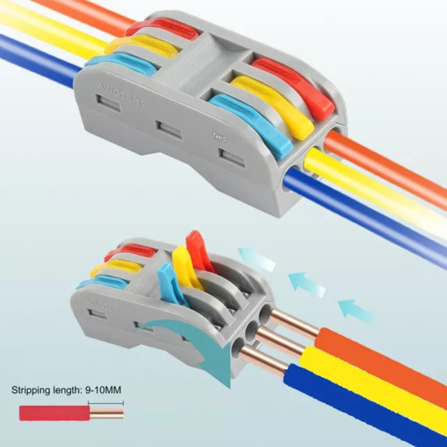 Time saving 2 Way Reusable Spring Lever Terminal Block for Easy Installation