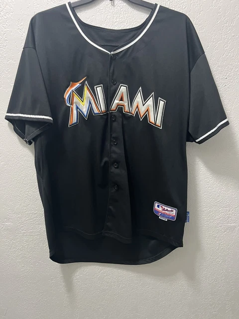 Men's Miami Marlins Giancarlo Stanton Majestic Black Alternate