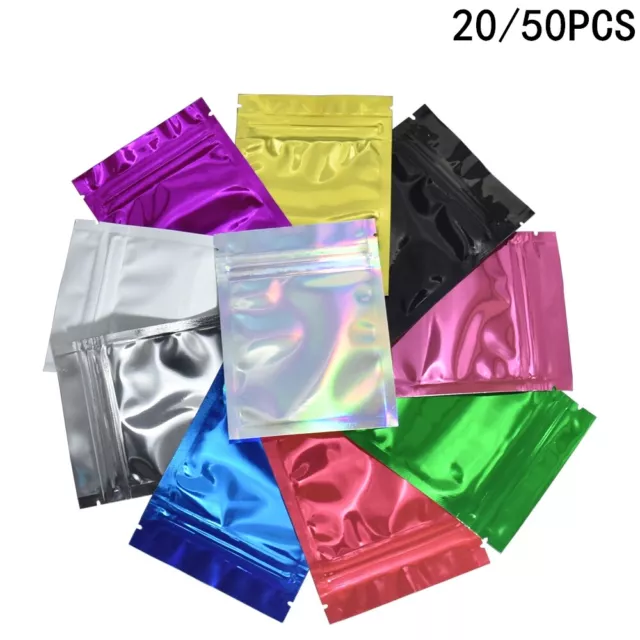 100 ​Aluminum Foil Mylar Bag Zip Lock Sealer Food Storage Package Pouches Bags