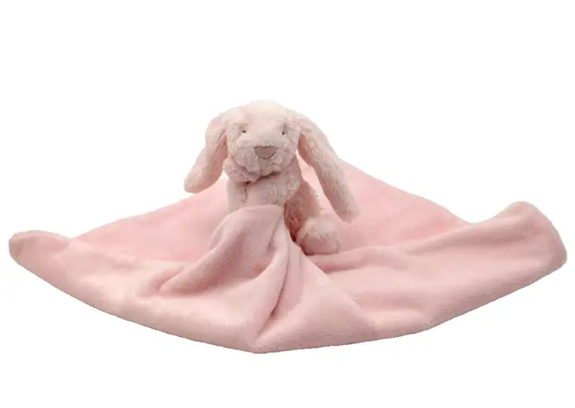 Little Jellycat Bashful Bunny Soother Security Blanket Baby Lovey Pink Plush