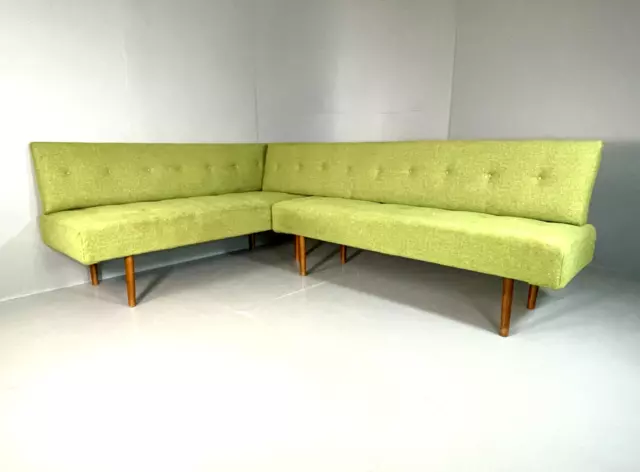 EB6341 Vintage Danish Corner Sofa Day Bed Green 1960s Retro MCM M4SS
