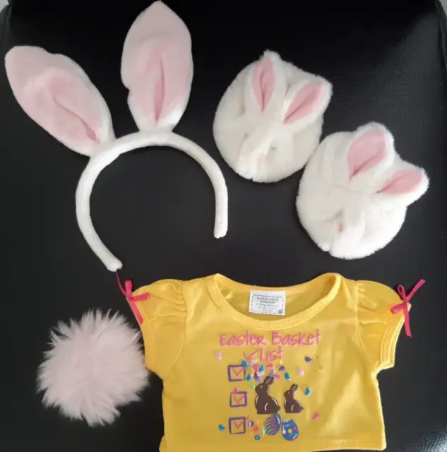 Build a bear Bunny Ears, T-shirt and shoes with bonus tail