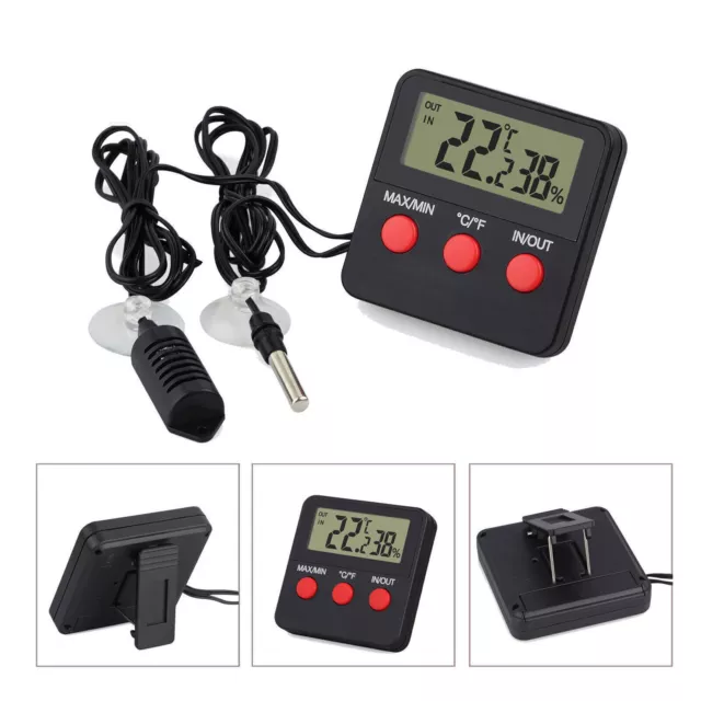 Digital Thermometer Hygrometer Probe for Egg Incubator Pet Reptile LCD Display