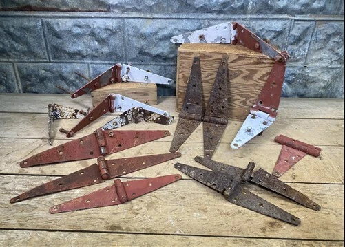 Lot Rustic Barn Door Hinges, Reclaimed Strap Hinges, Gate Shed Barn Door Hinges