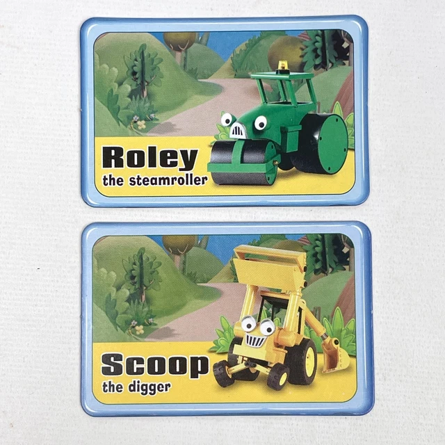TAKE ALONG BOB The Builder Character Cards ROLEY & SCOOP Steamroller ...