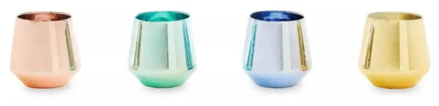 Set Of Four Glass Tumblers In Assorted Colours Captivating Visual Appeal