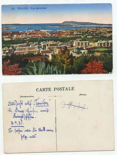 10098 - Toulon - Vue Général - Postcard, dated 3.7.1931