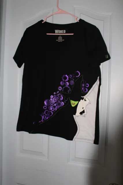 Wicked The Musical Stitched Witches Portrait Y2K, Black T-Shirt, Womens Size 1X