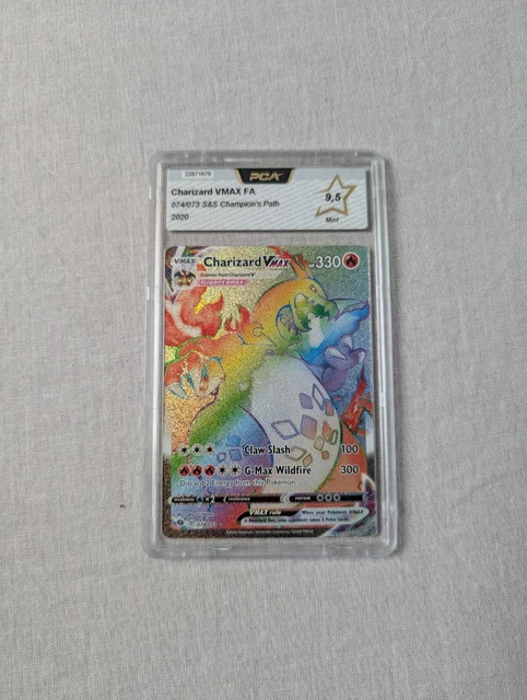 PCA 9,5 FA Charizard Vmax Champion's Path 074/073 Rainbow Rare Pokemon Card  EUR 250,00 - PicClick FR