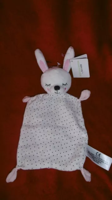 Doudou Plat Simba Toys Lapin Blanc Rose Lange Blanc A Pois Noir Kiabi
