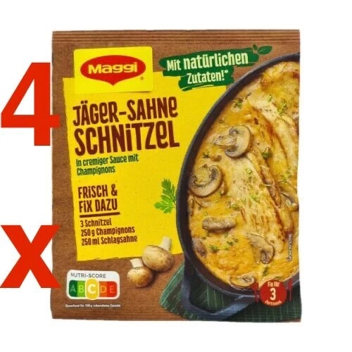 MAGGI JAGER SAHNE SCHNITZEL Creamy Schnitzel Sauce 4 packets FREE