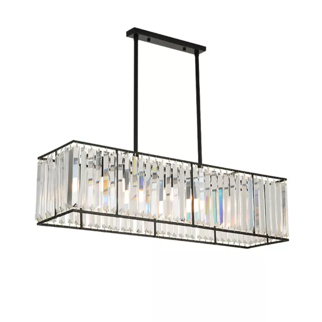 Rectangular Raindrop Chandelier Luxury Chrome Pendant Ceiling Light Fixtures