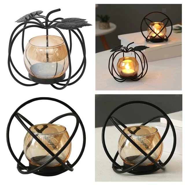 Soporte para luces de té con diseño geométrico, soporte para luces de té de hierro, hueco para