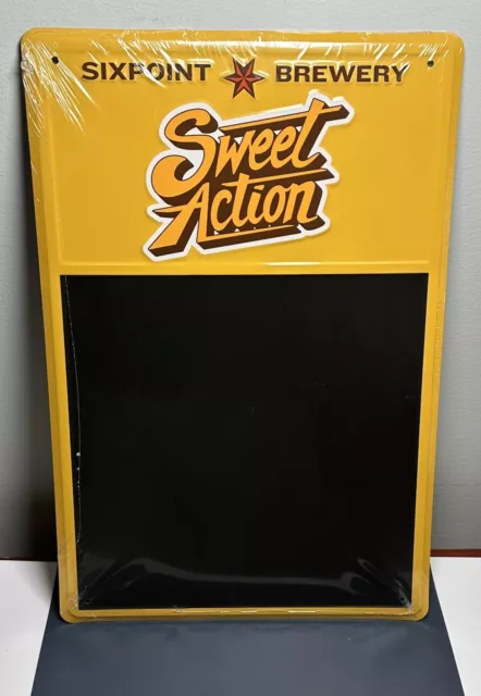 Sixpoint Brewery "Sweet Action" Metal Beer Sign and Chalkboard 18x12in