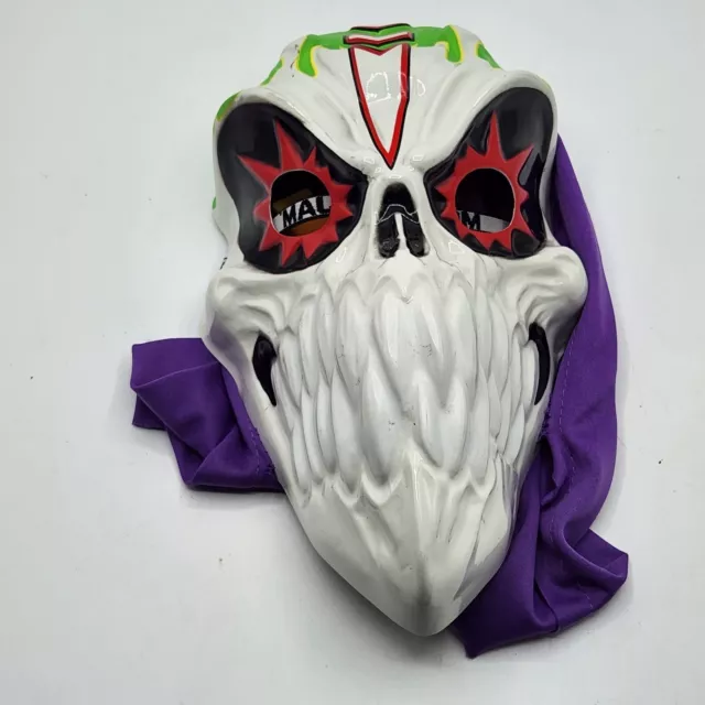 Grave Digger Mask Scary Halloween Costume Purple Hood Elastic Closure Skull