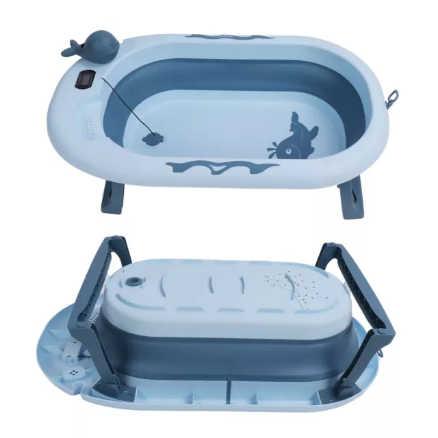 (4)Foldable Baby Temperature Sensing Bathtub Stable Convenient Drainage Baby