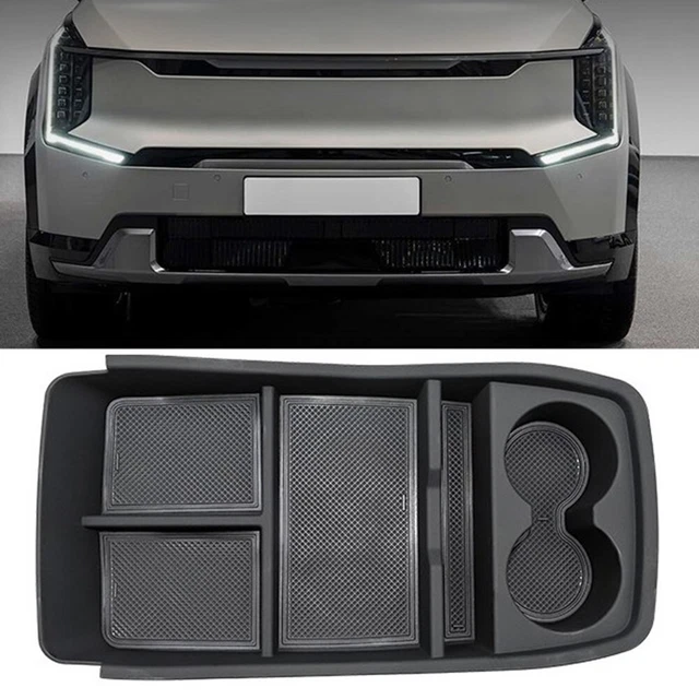 For Kia EV9 Car Central Control Storage Box Armrest Organizer Cup Holder Tray