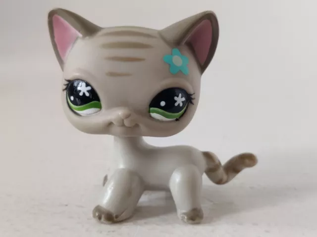 Littlest Pet Shop LPS #483 Gray Shorthair Cat Hasbro Free Shipping Worldwide