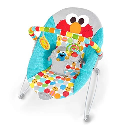 Sesame Street I Spot Elmo! 3-Point Harness Vibrating Baby Bouncer with -Toy bar
