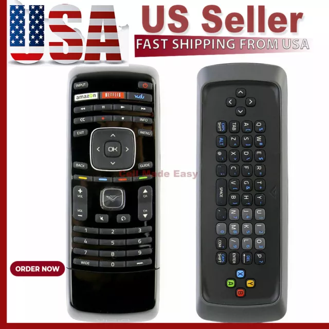 New XRT300 Qwerty Keyboard Remote Control with Vudu for VIZIO LCD LED Smart TV