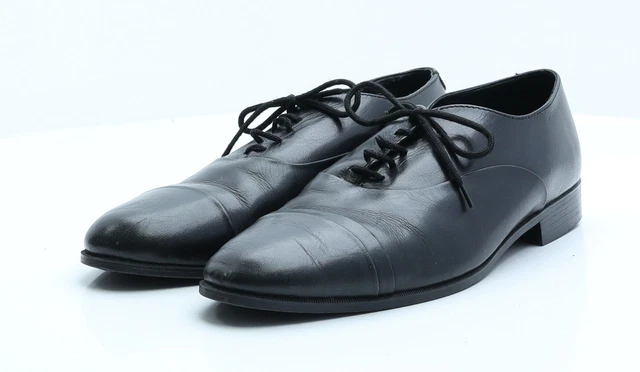 Abito Oxford Marks and Spencer da uomo nero in finta pelle UK 9,5 EU 42,5
