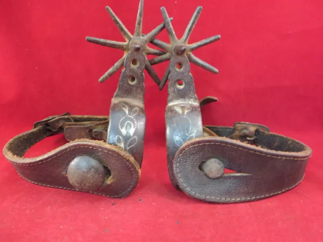 Pair Of Silver Mounted Mexican Charro Spurs, 3" Rowels