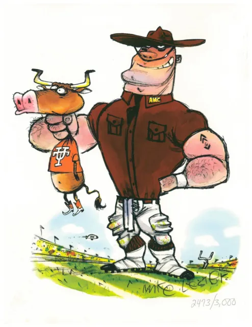 Texas A&M vs UT Longhorns Rivalry Print by Mike Lester Limited Editon of 3000
