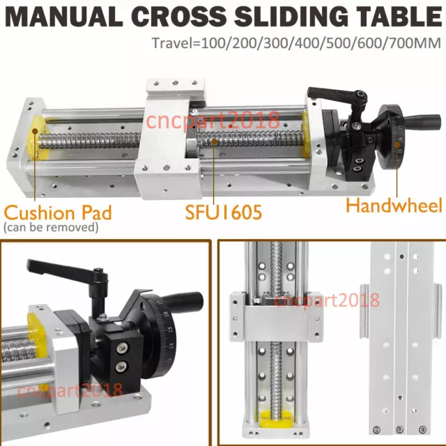 CNC Linear Motion Rail Guide 8'' Stroke XYZ Axis Ballscrew Linear Stage Actuator 2