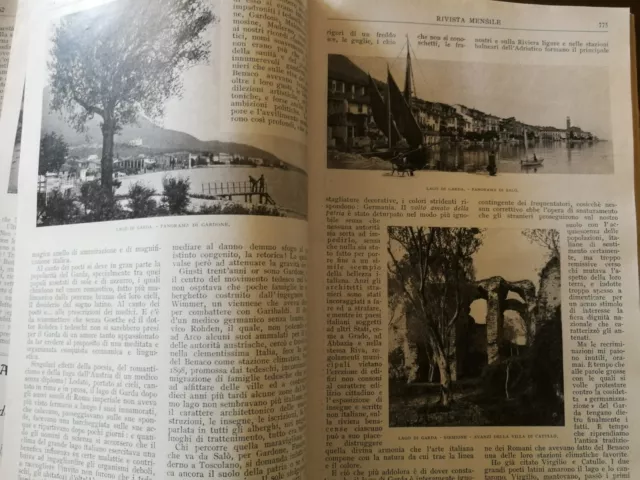 Rivista 1914 Immagini Storiche Lago Di Garda Gardone Salo' Orosei Nuoro Cortina 2