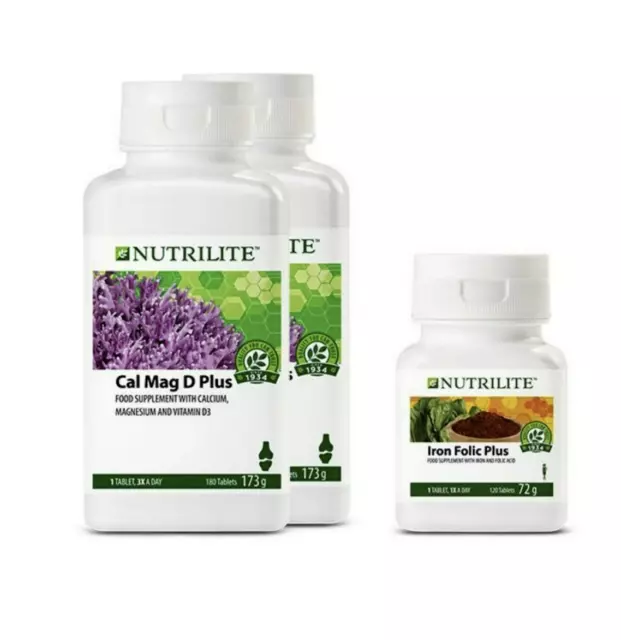 Amway NUTRILITE Mummy to Be Kit (Size: 1x Iron Folic Plus, 2x Cal Mag D Plus)