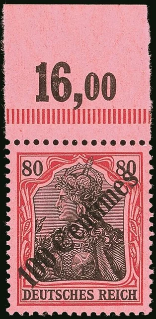 12961) Türkei 52OR postfrisch 100 C. auf 80 Pf. Oberrand tadellos Mi. 190,-