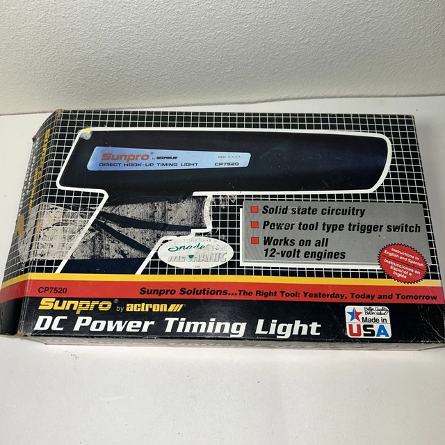 Vintage Sunpro By Actron 12V DC  Timing Light Engine Tune-Up CP-7520 USA